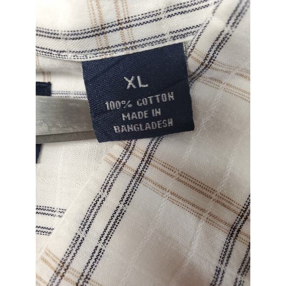 Arrow Men's XL Black & White Crosshatch Short Sleeve Button Up Casual Shirt - Picture 3 of 8